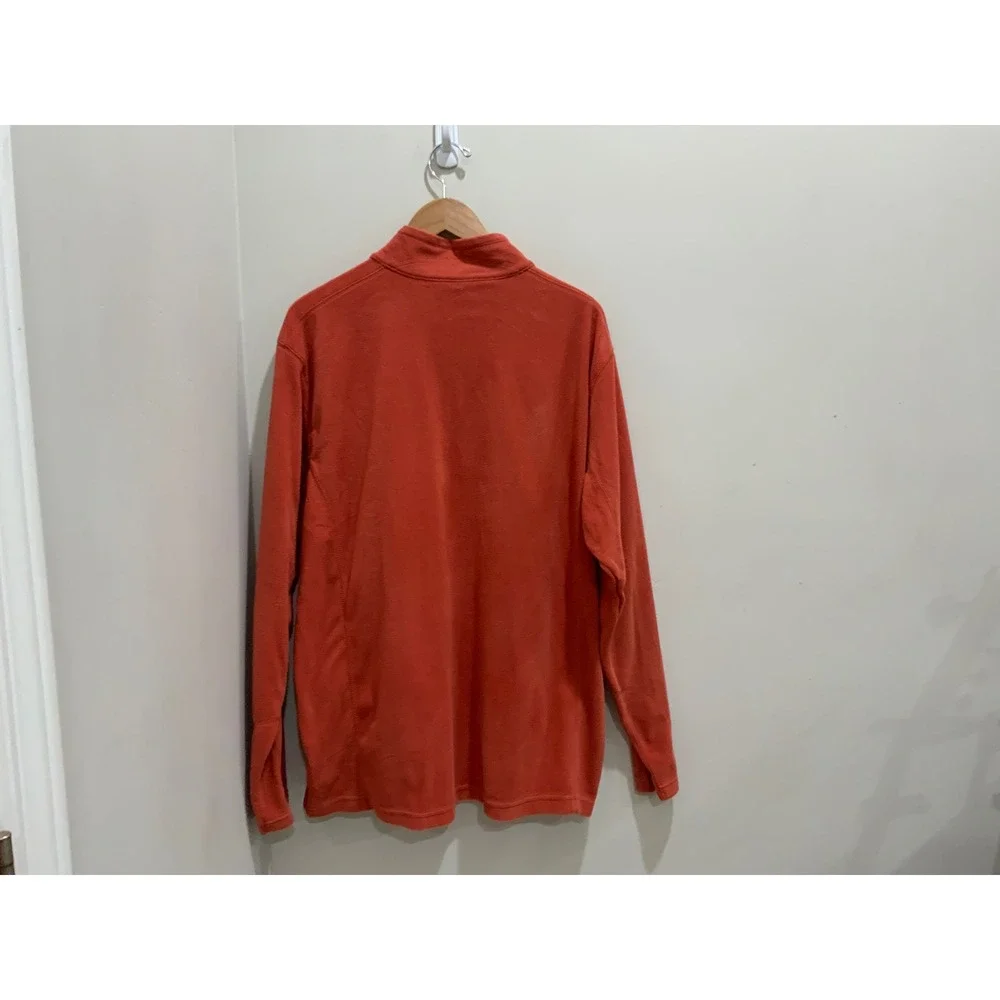 Columbia Mens XL Rust Orange Fleece Quarter Zip Pullover Sweater XM6279